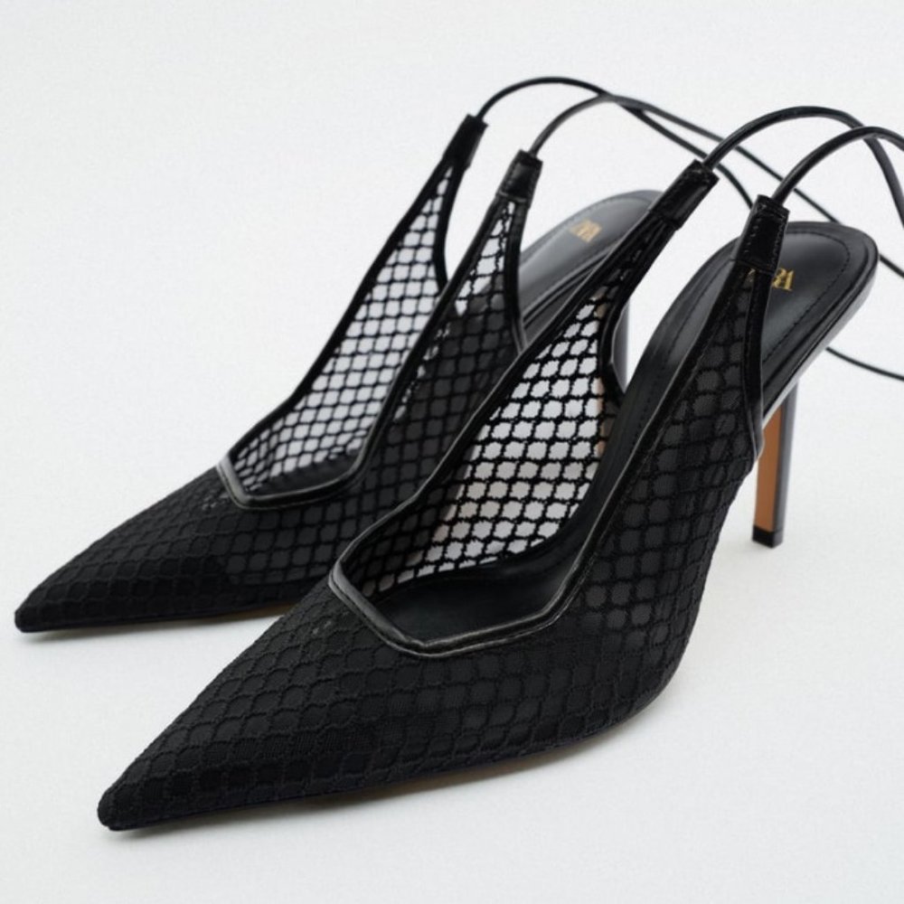 ZARA Black Slingback Heels